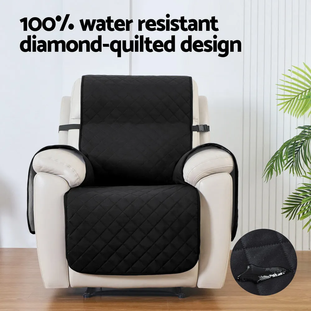 100% Water-Resistant Recliner Chair Cover Black - Artiss