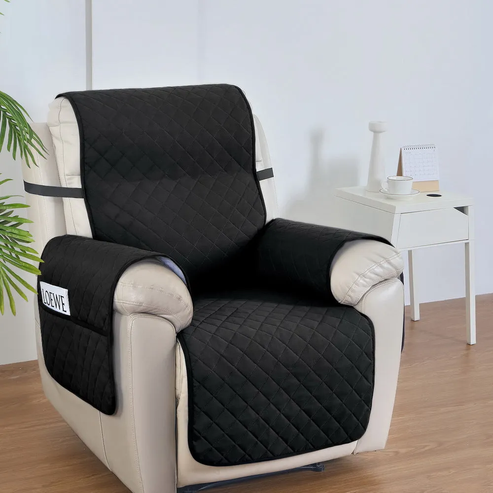 100% Water-Resistant Recliner Chair Cover Black - Artiss