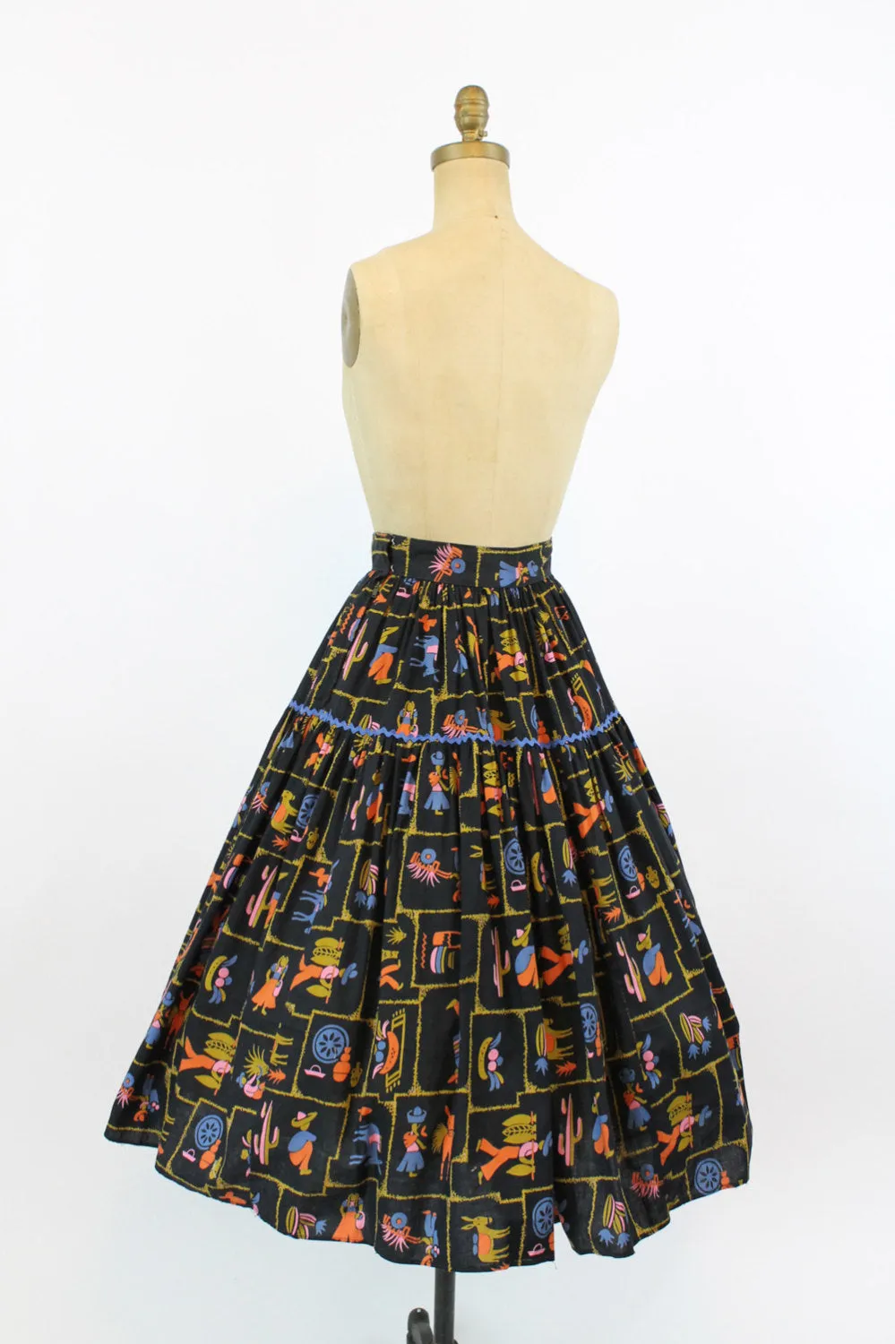 1950s FIESTA BURRO novelty print skirt xs | new spring