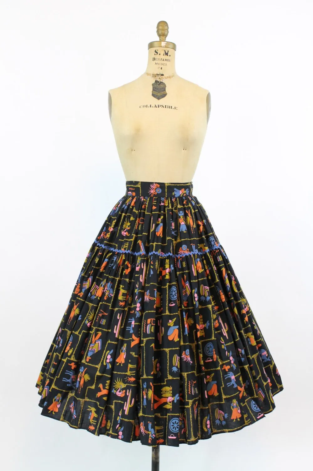 1950s FIESTA BURRO novelty print skirt xs | new spring