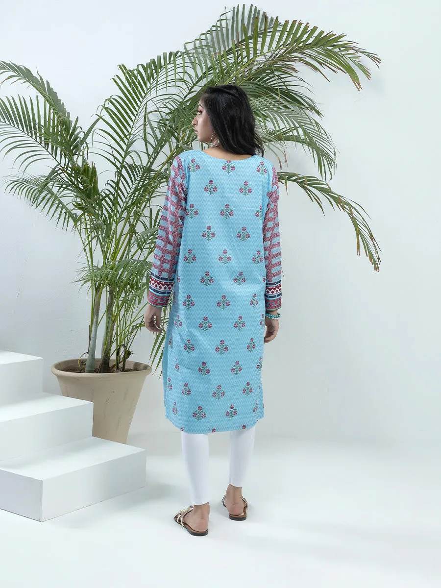 1pc Unstitched - Printed Lawn Shirt