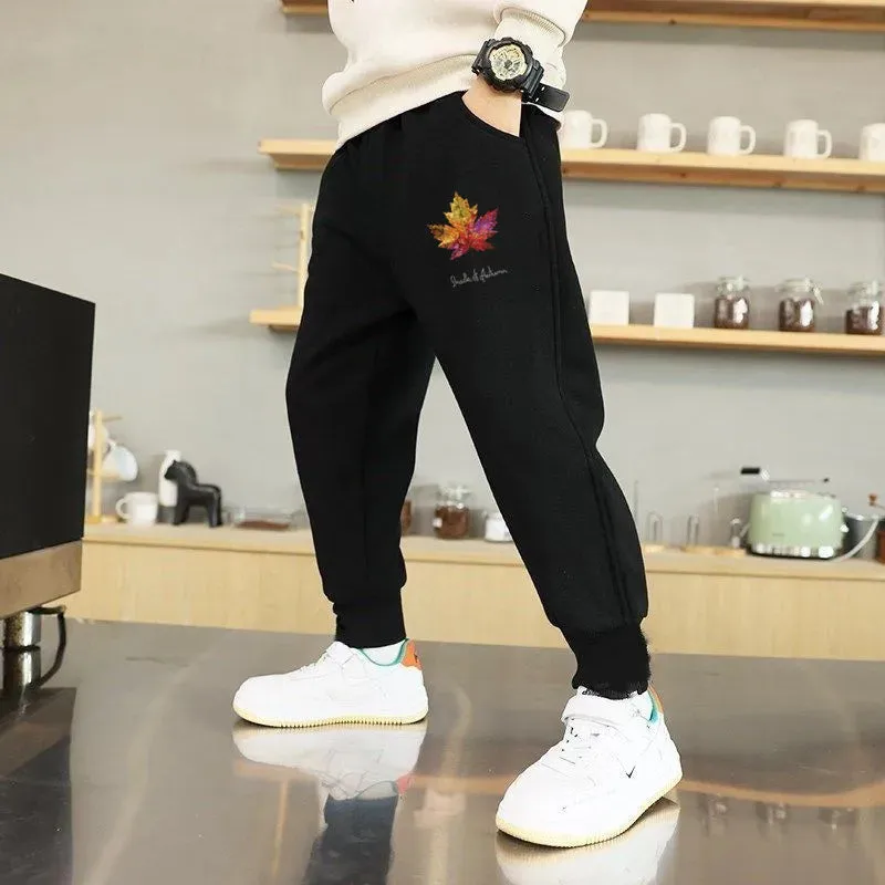 2023 Letter Printed Sweatpants for Kids Fashion Loose Long Pants Jogger Trousers Boys Casual Fitness Pants Autumn Winter Clothes