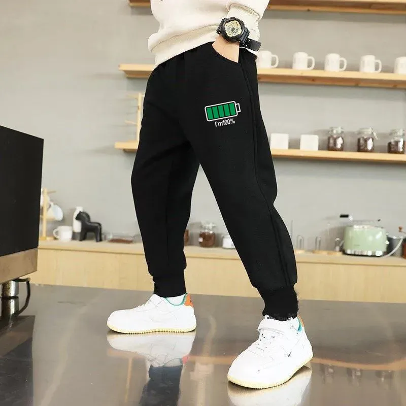 2023 Letter Printed Sweatpants for Kids Fashion Loose Long Pants Jogger Trousers Boys Casual Fitness Pants Autumn Winter Clothes