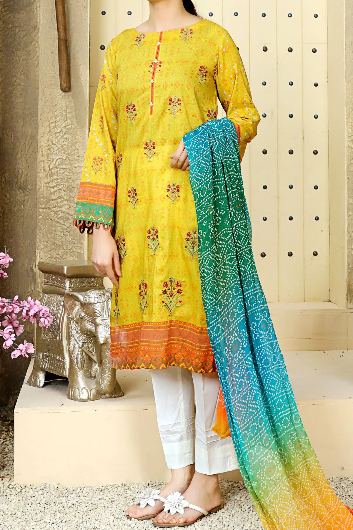 3 PIECE DIGITAL PRINT LAWN| DPC-195