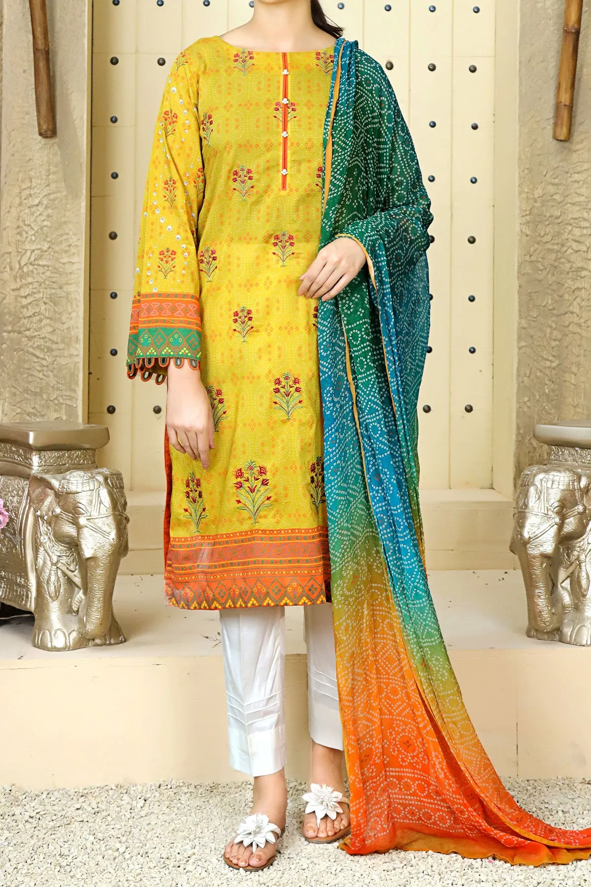 3 PIECE DIGITAL PRINT LAWN| DPC-195