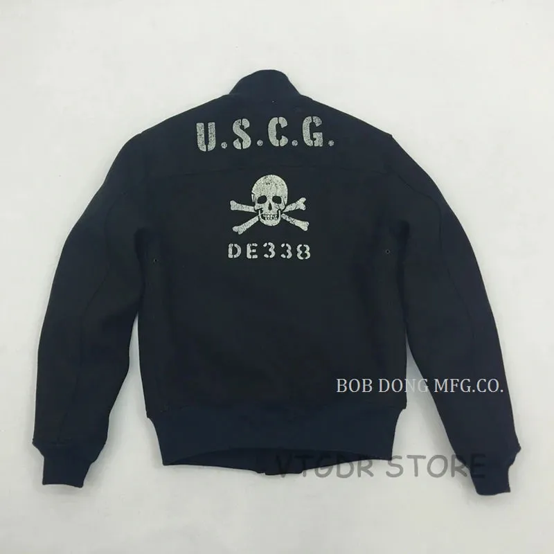 A-1 Woolen Flight Jacket Military Coat with USCG Back Paint