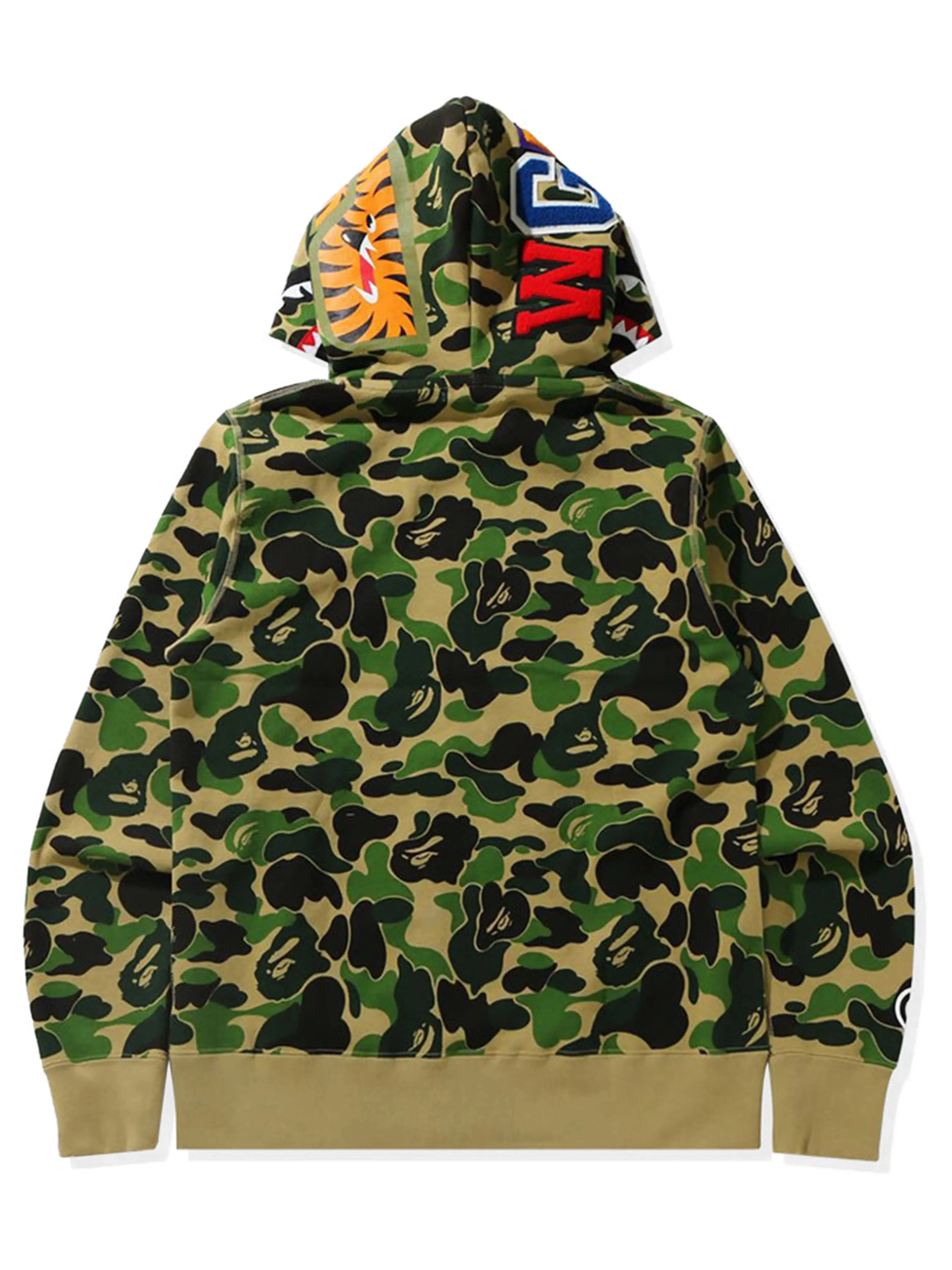 A Bathing Ape Big ABC Camo Shark Wide Full Zip Double Hoodie Green