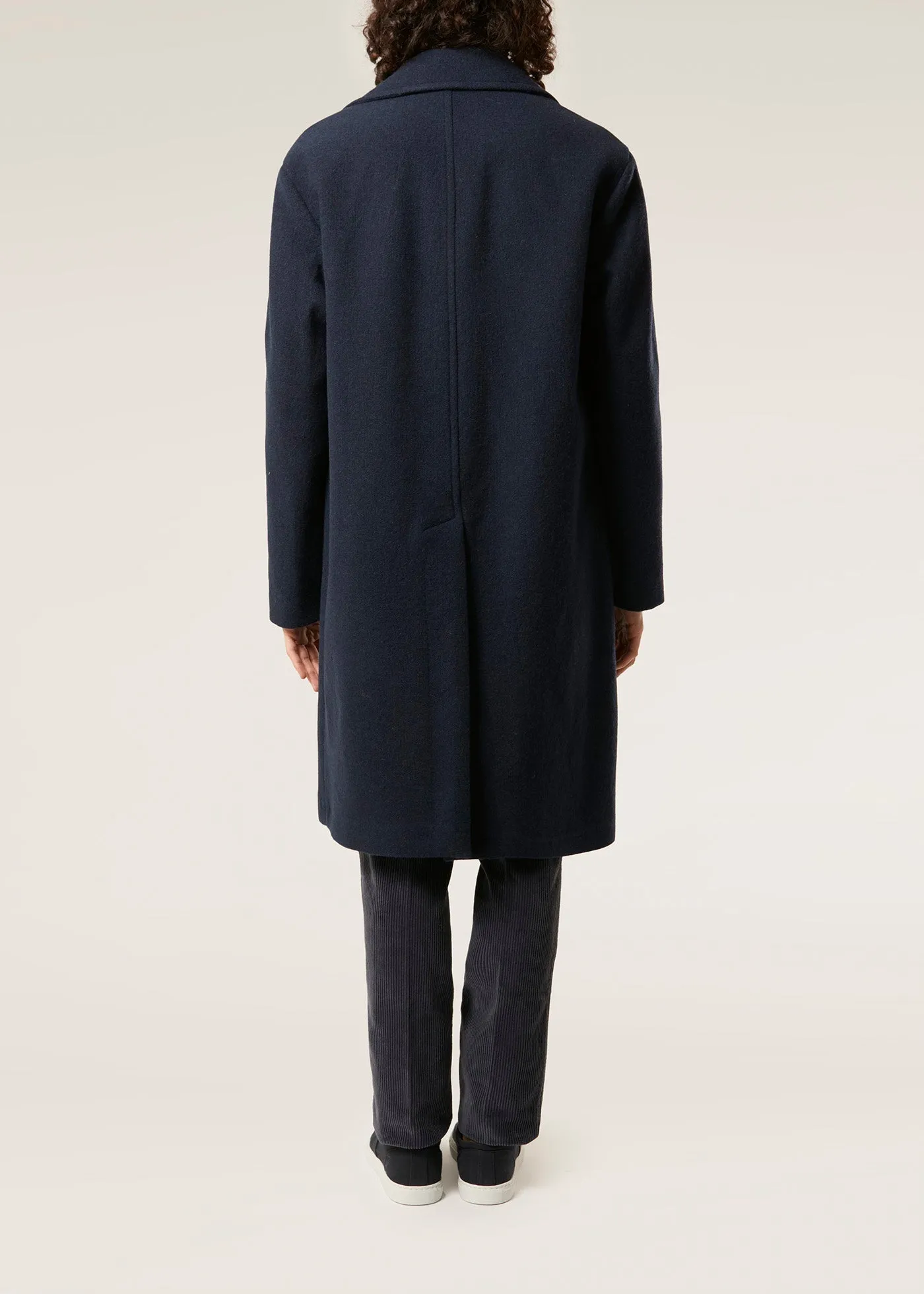 AAMBURGO NAVY BLUE SINGLE-BREASTED COAT