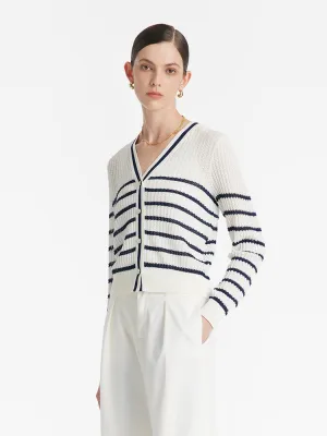 Acetate Striped Women Cardigan