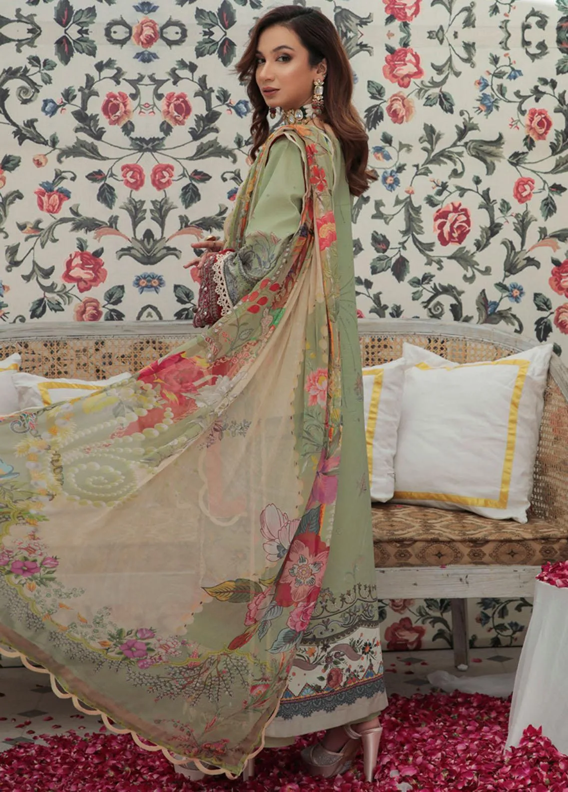 Alif By AJR Couture Embroidered Lawn Unstitched 3 Piece Suit - 05