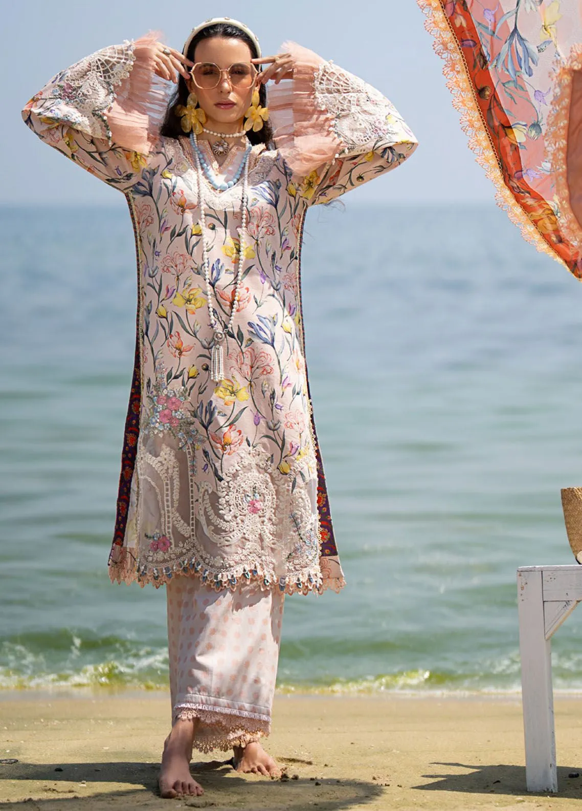 Alif By AJR Couture Signature Luxury Embroidered Lawn 3 Piece Unstitched Suit AJRC24ASLL-06 BLOOMING