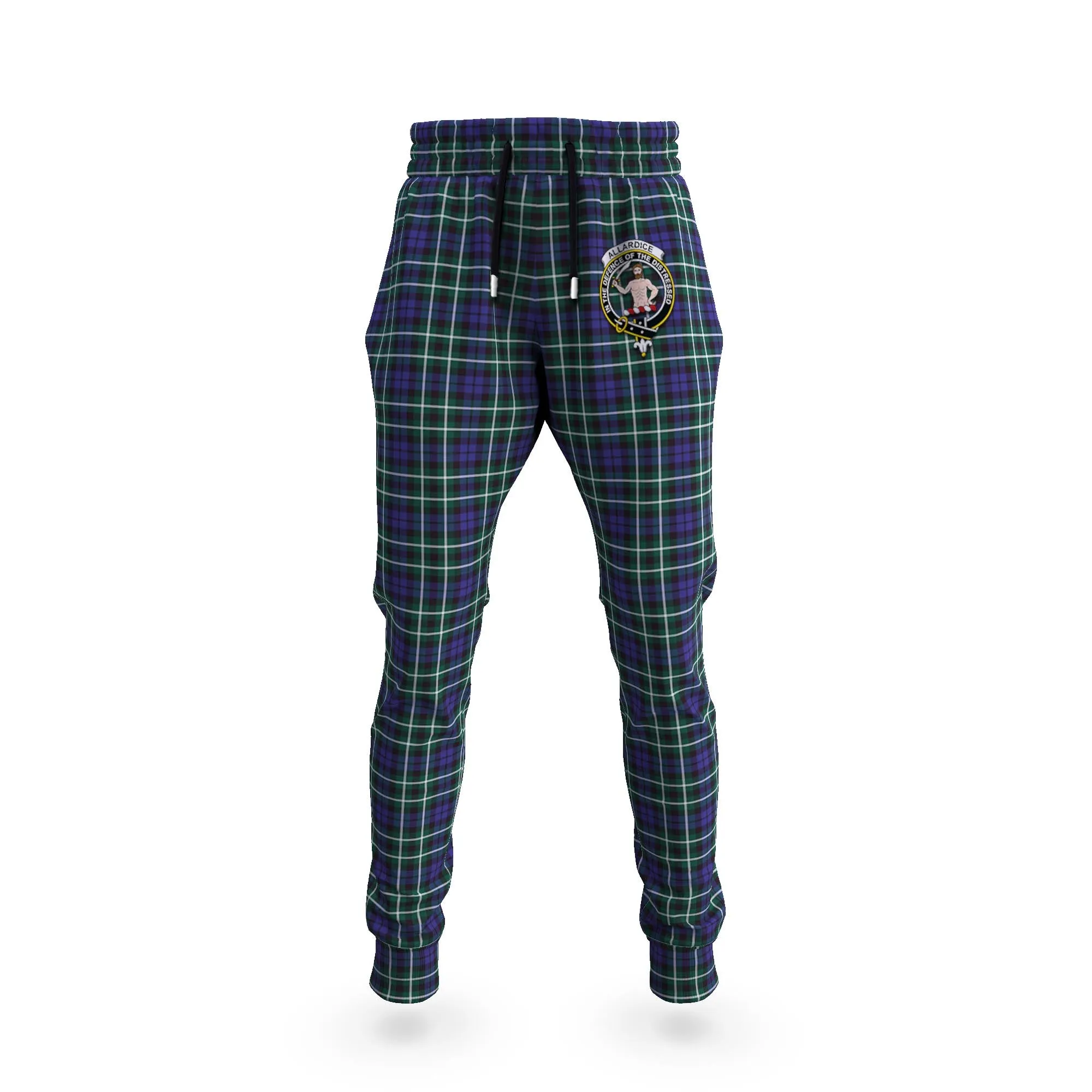 Allardice Tartan Joggers Pants with Family Crest