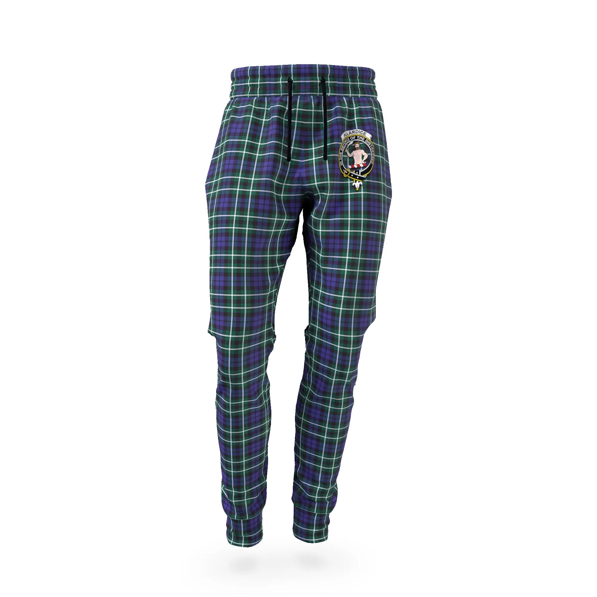 Allardice Tartan Joggers Pants with Family Crest