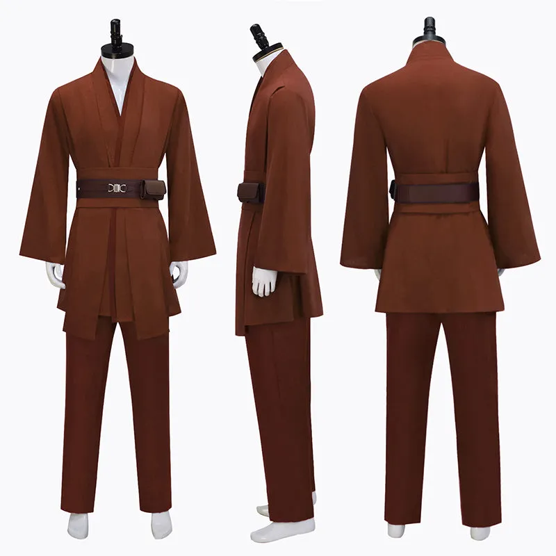 Anakin Brown Tunic Suit Star Wars Anakin Skywalker Cosplay Costume Halloween Outfit Becostume