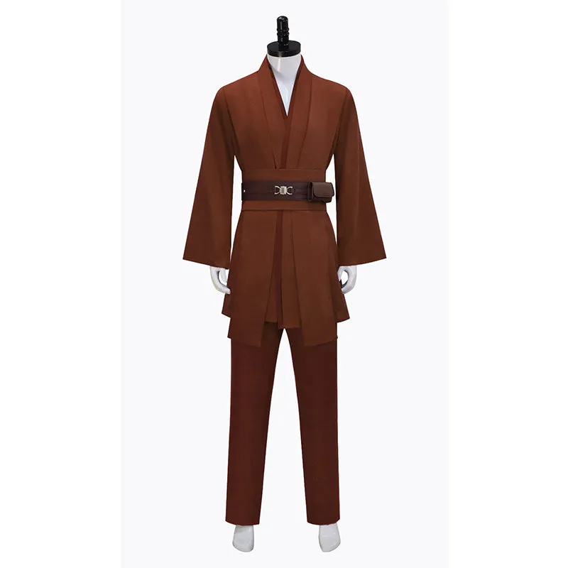 Anakin Brown Tunic Suit Star Wars Anakin Skywalker Cosplay Costume Halloween Outfit Becostume