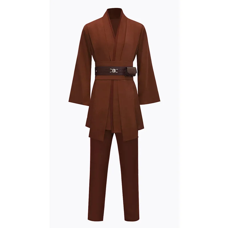 Anakin Brown Tunic Suit Star Wars Anakin Skywalker Cosplay Costume Halloween Outfit Becostume