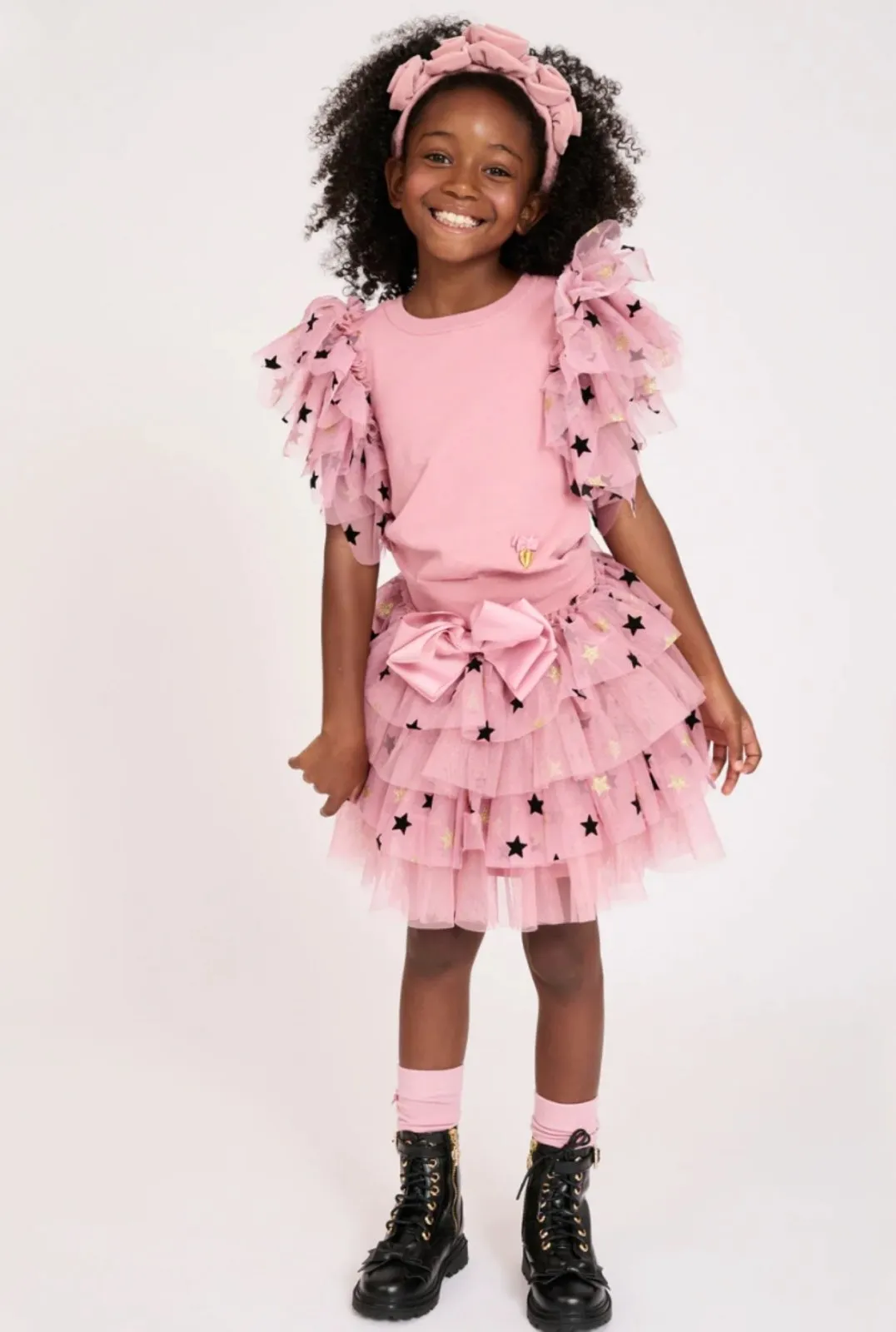 Angel's Face Girls Abbie Star Skirt In Tea Rose