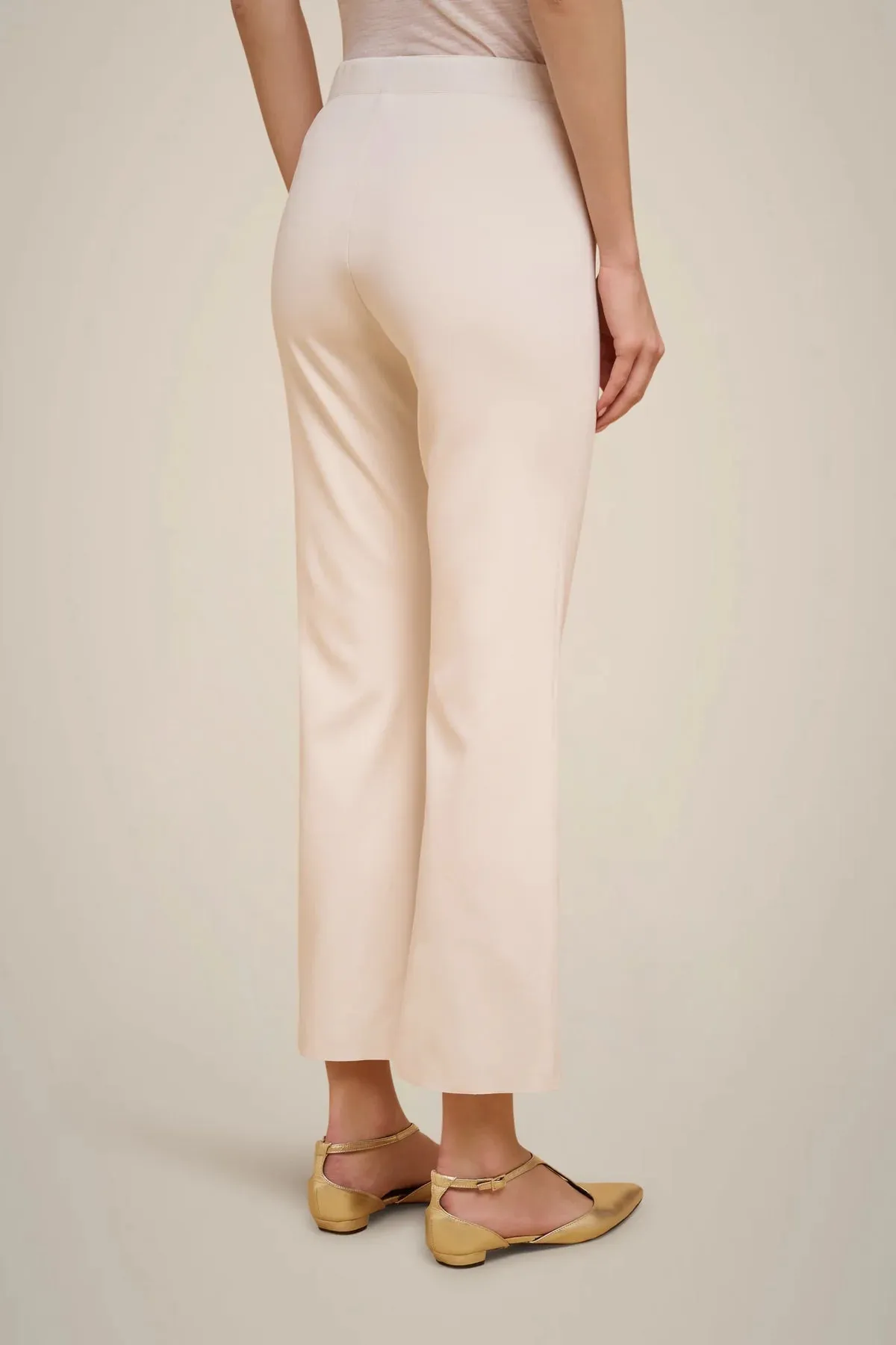 Ankle Flared Trousers - Almond