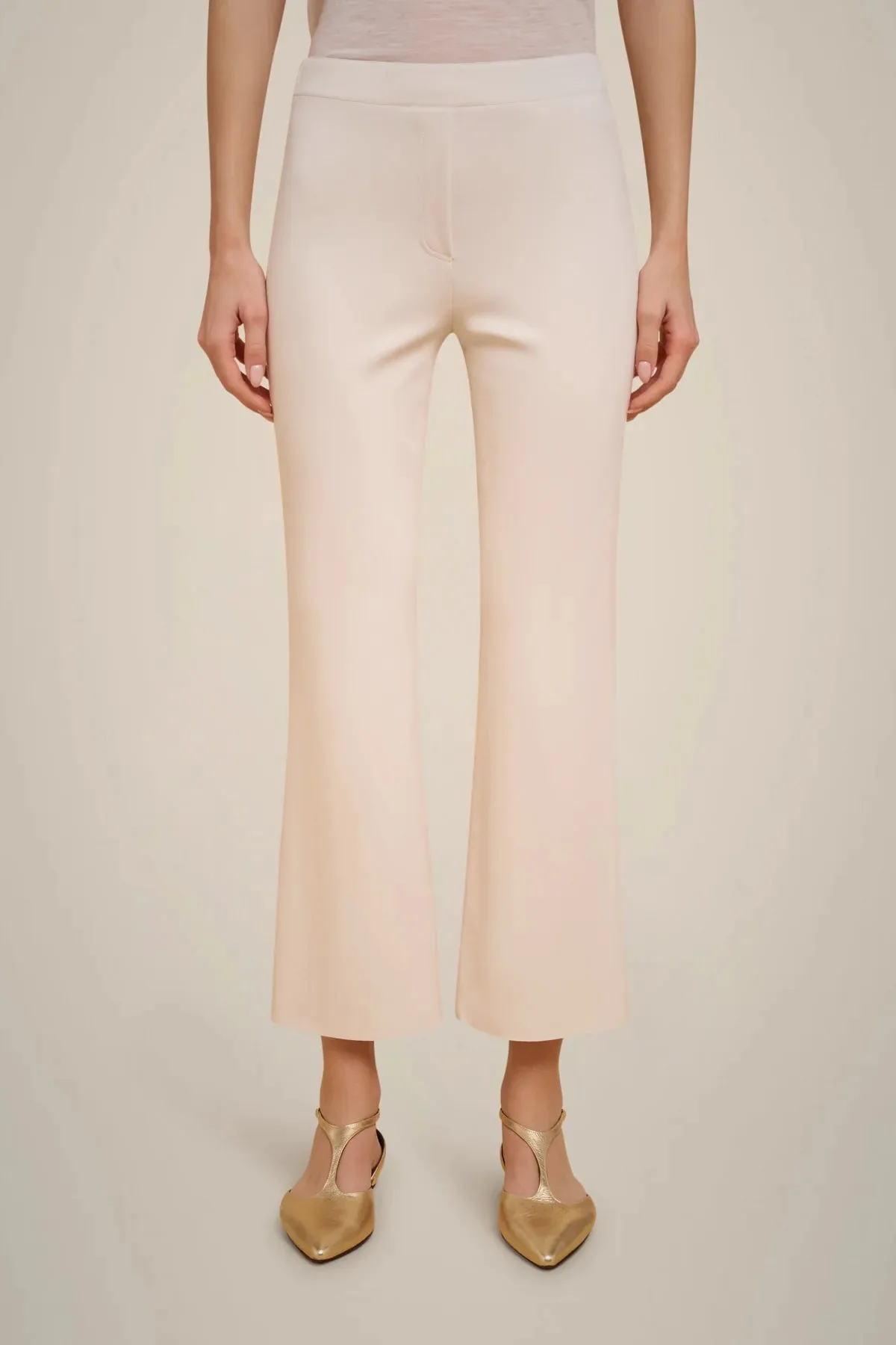 Ankle Flared Trousers - Almond