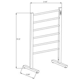 ANZZI Kiln Series 6-Bar Stainless Steel Floor Mounted Electric Towel Warmer Rack