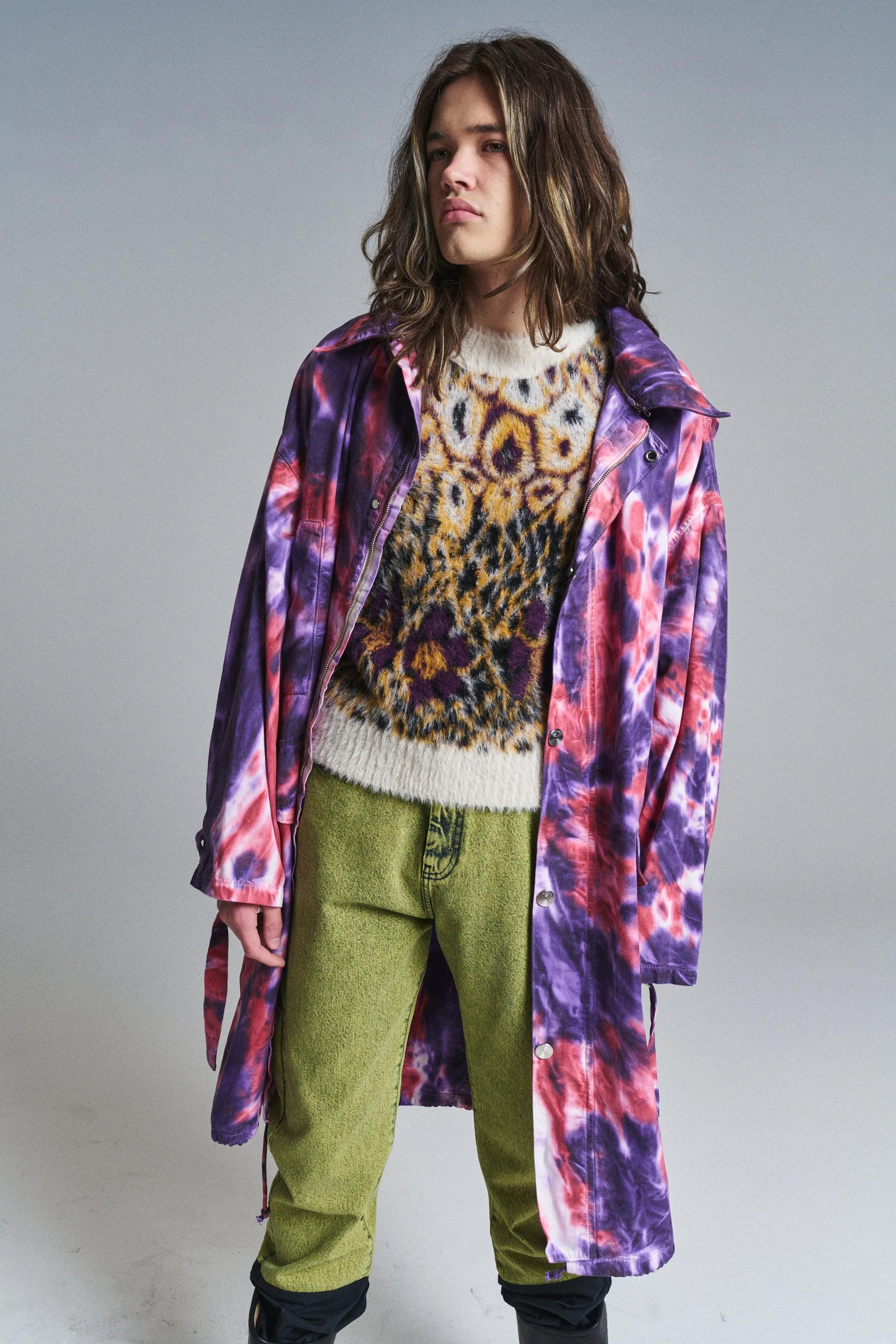 Aubergine & Red Tie Dye Sharko Parka