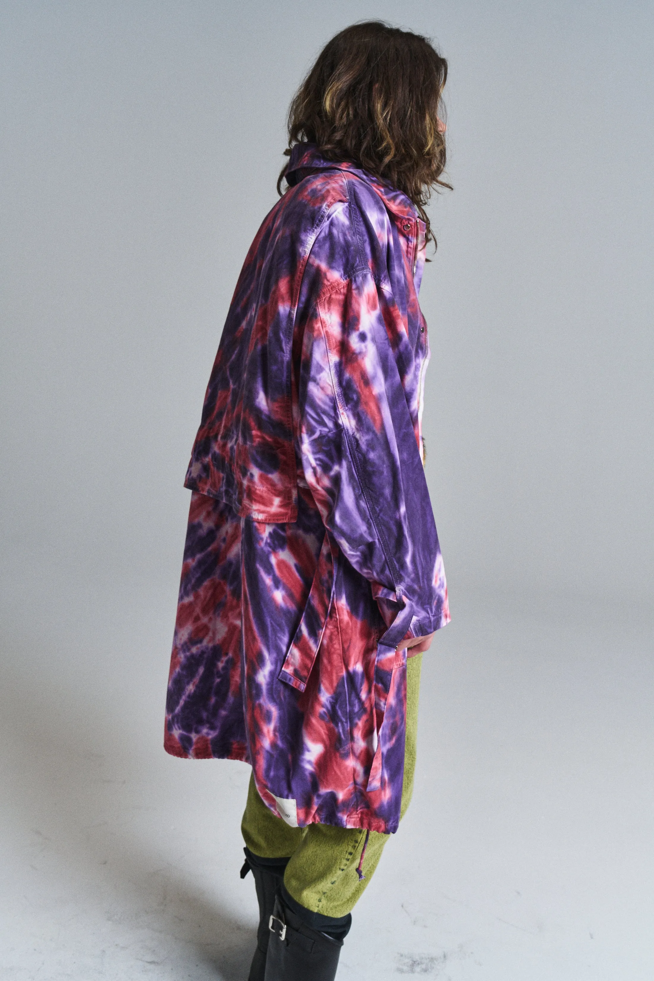 Aubergine & Red Tie Dye Sharko Parka