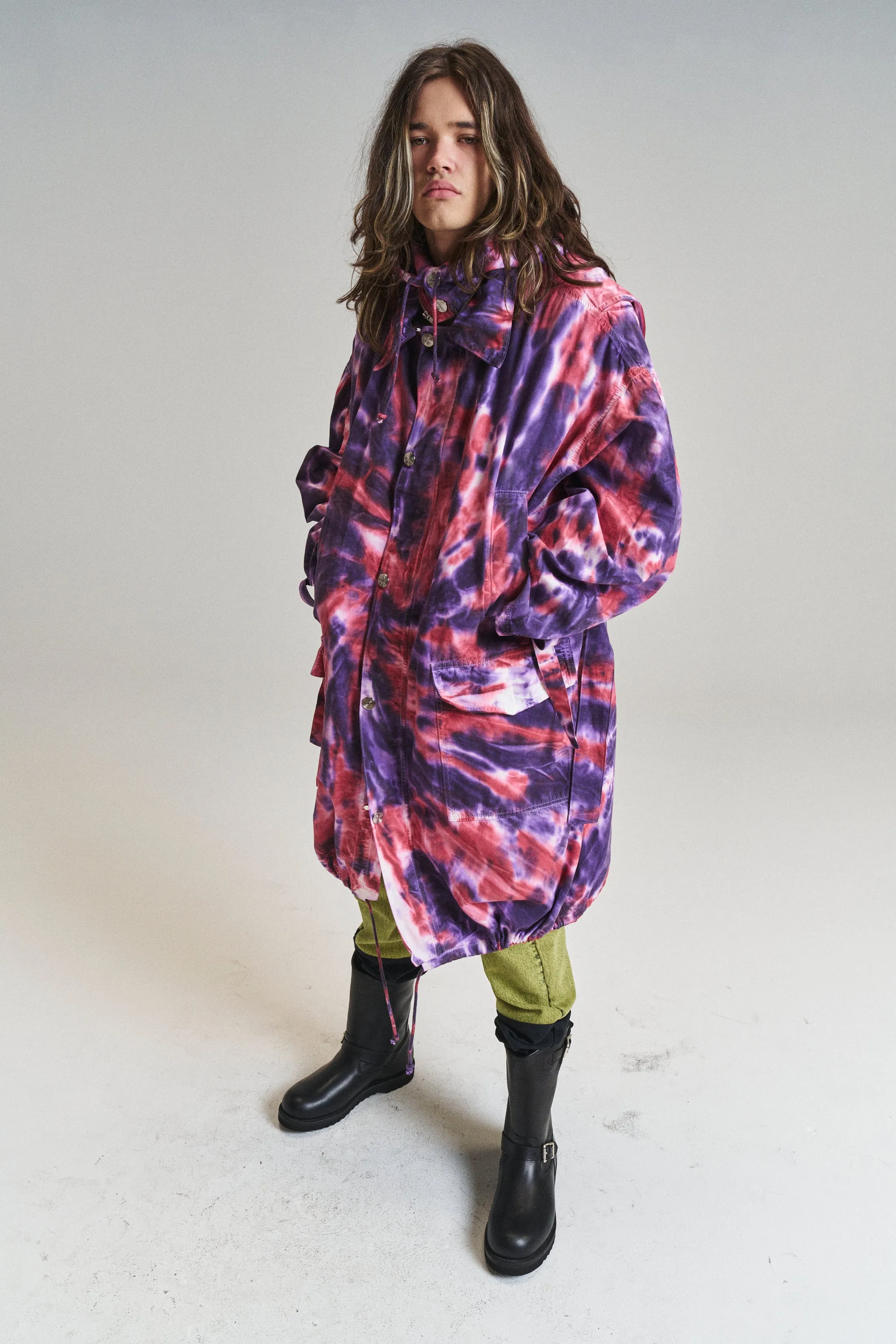 Aubergine & Red Tie Dye Sharko Parka