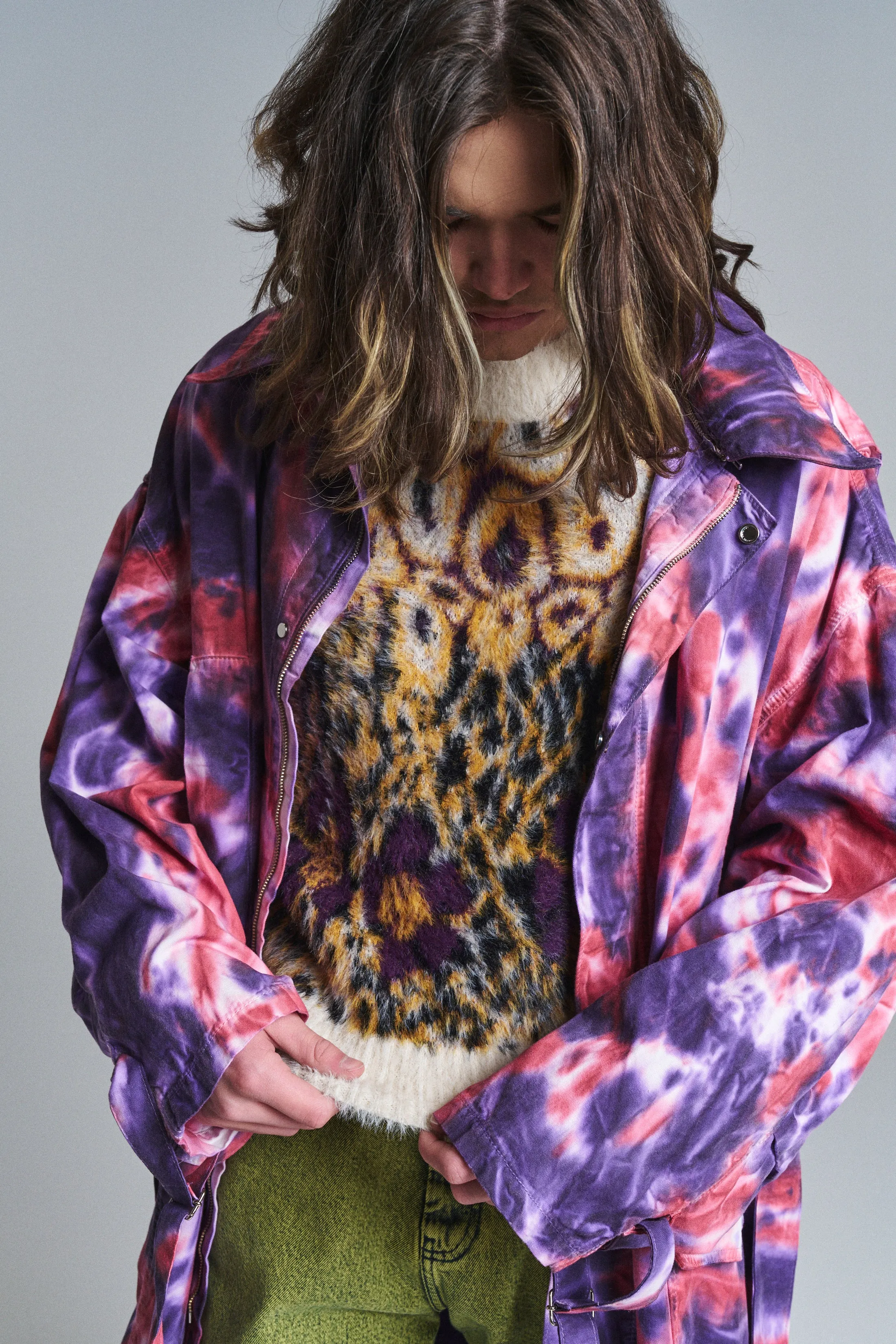 Aubergine & Red Tie Dye Sharko Parka