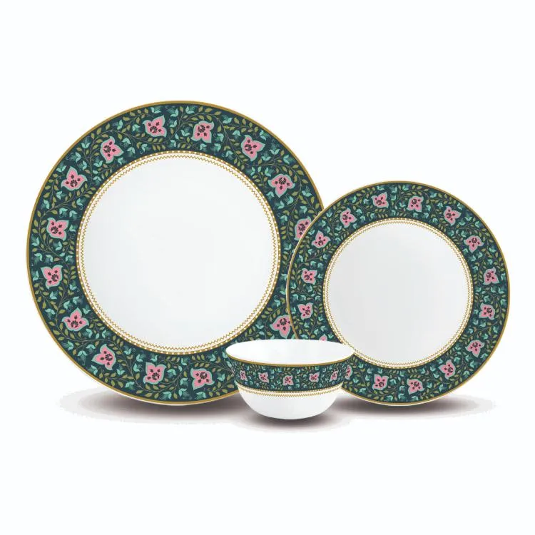 Aurus Series 33 Pieces Chintz Opalware Dinner Set, Family of 6