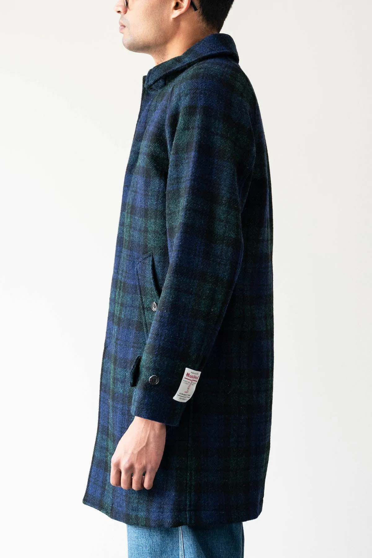 Bal Collar Coat Harris Tweed - Blackwatch