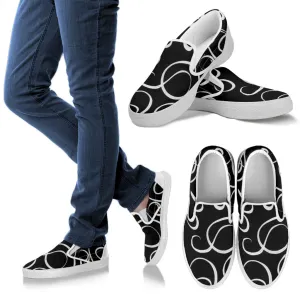 B&W Squiggles Slip On Sneakers