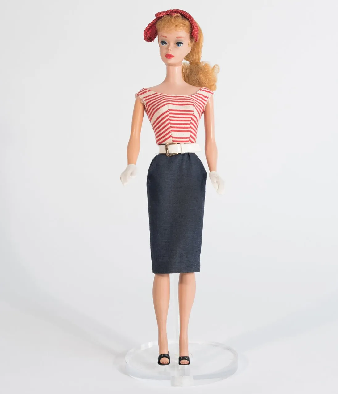 Barbie x Unique Vintage Cruise Stripes Nautical Pencil Dress