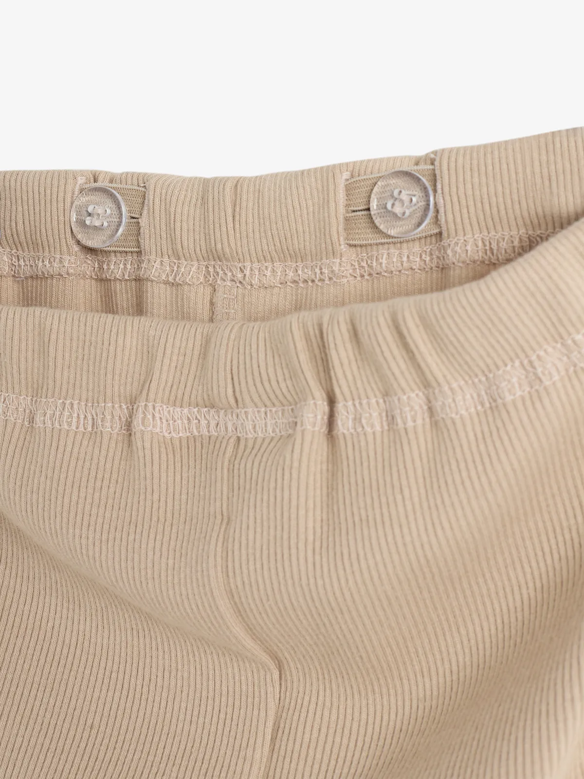 Basic Rib Trousers - Kids - Beige