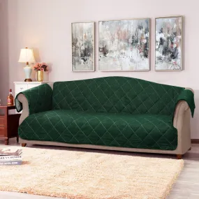 Bed Rock Green Quilted Sofa Cover Set