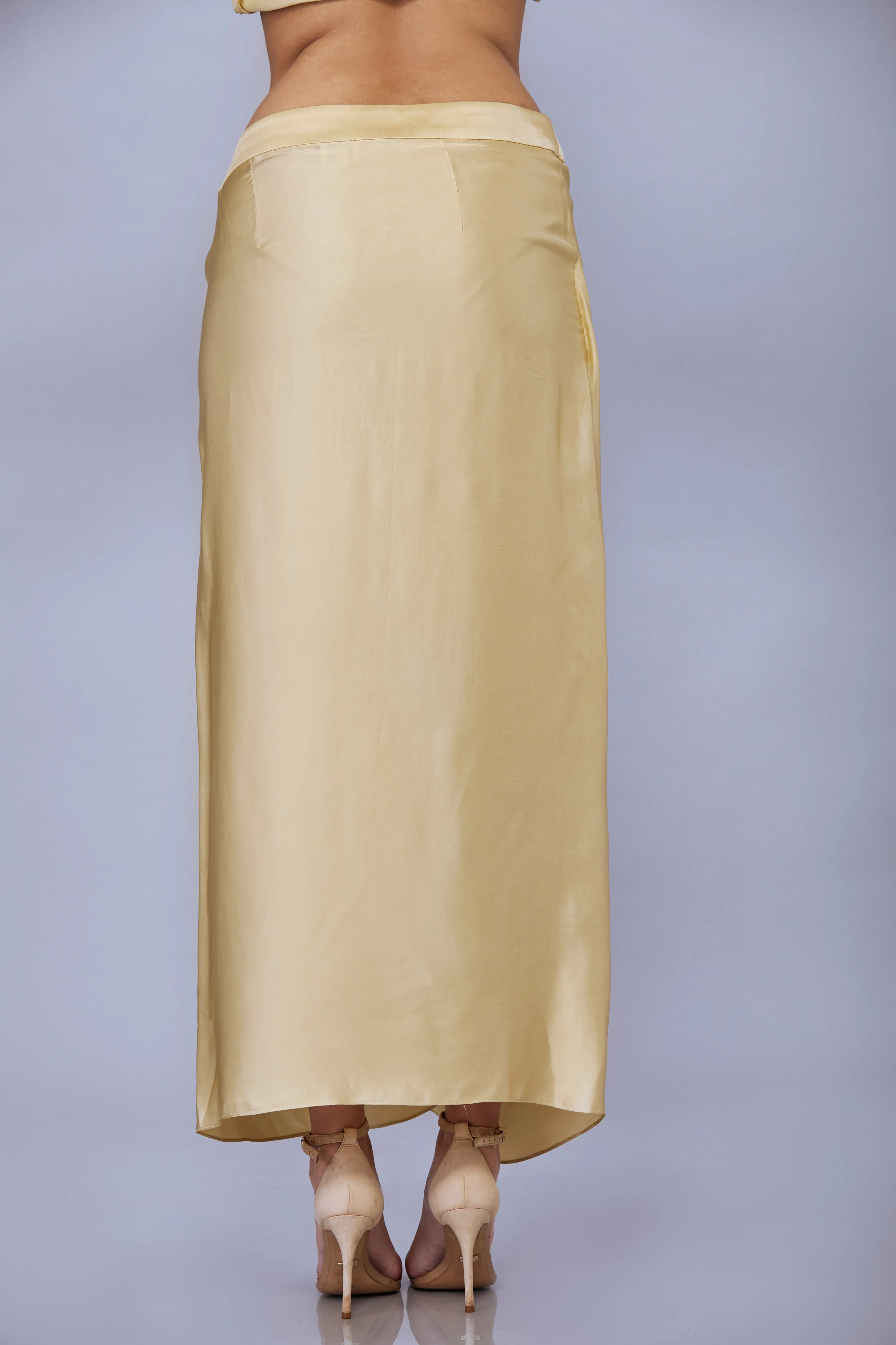 Beige draped skirt