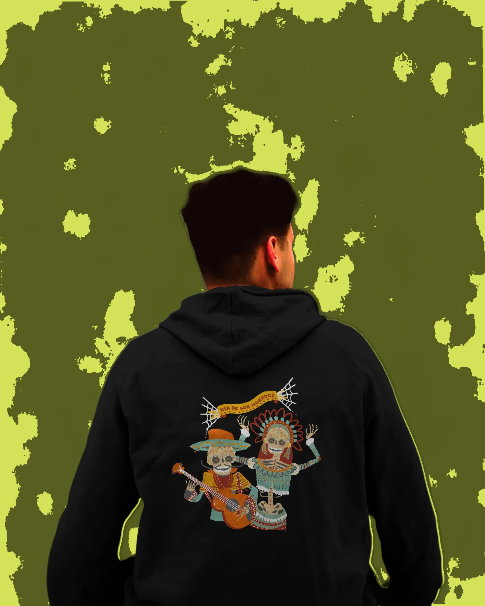 Black Printed Men's Hoodie