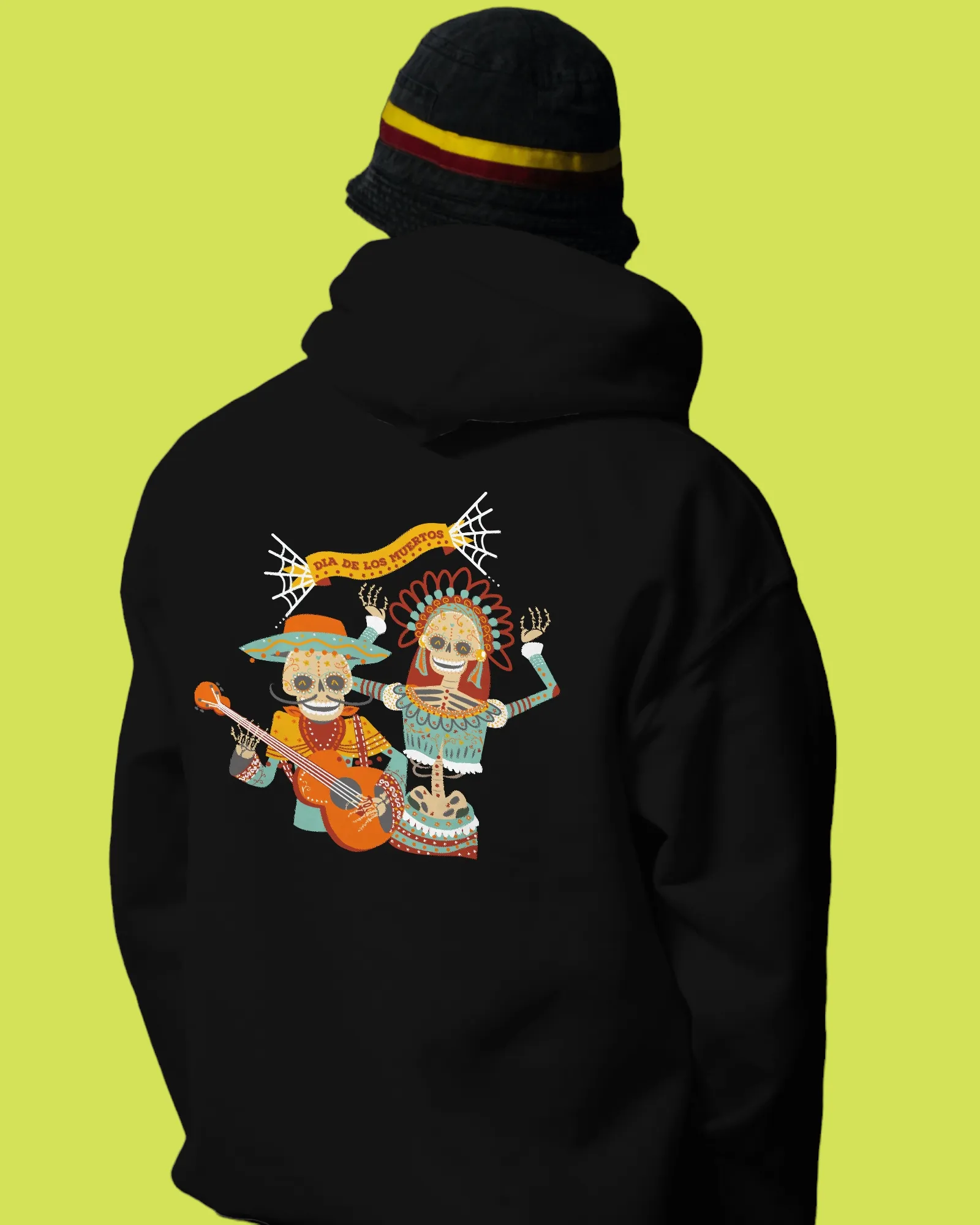 Black Printed Men's Hoodie