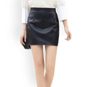 Black Textured Mini Skirt