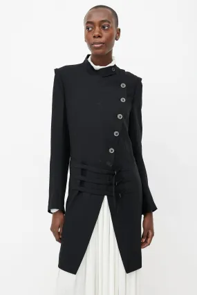 Black Wool Buckle Jacket