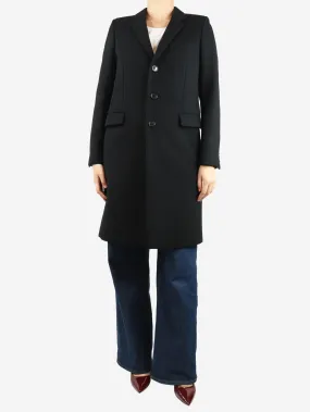 Black wool coat - size UK 10