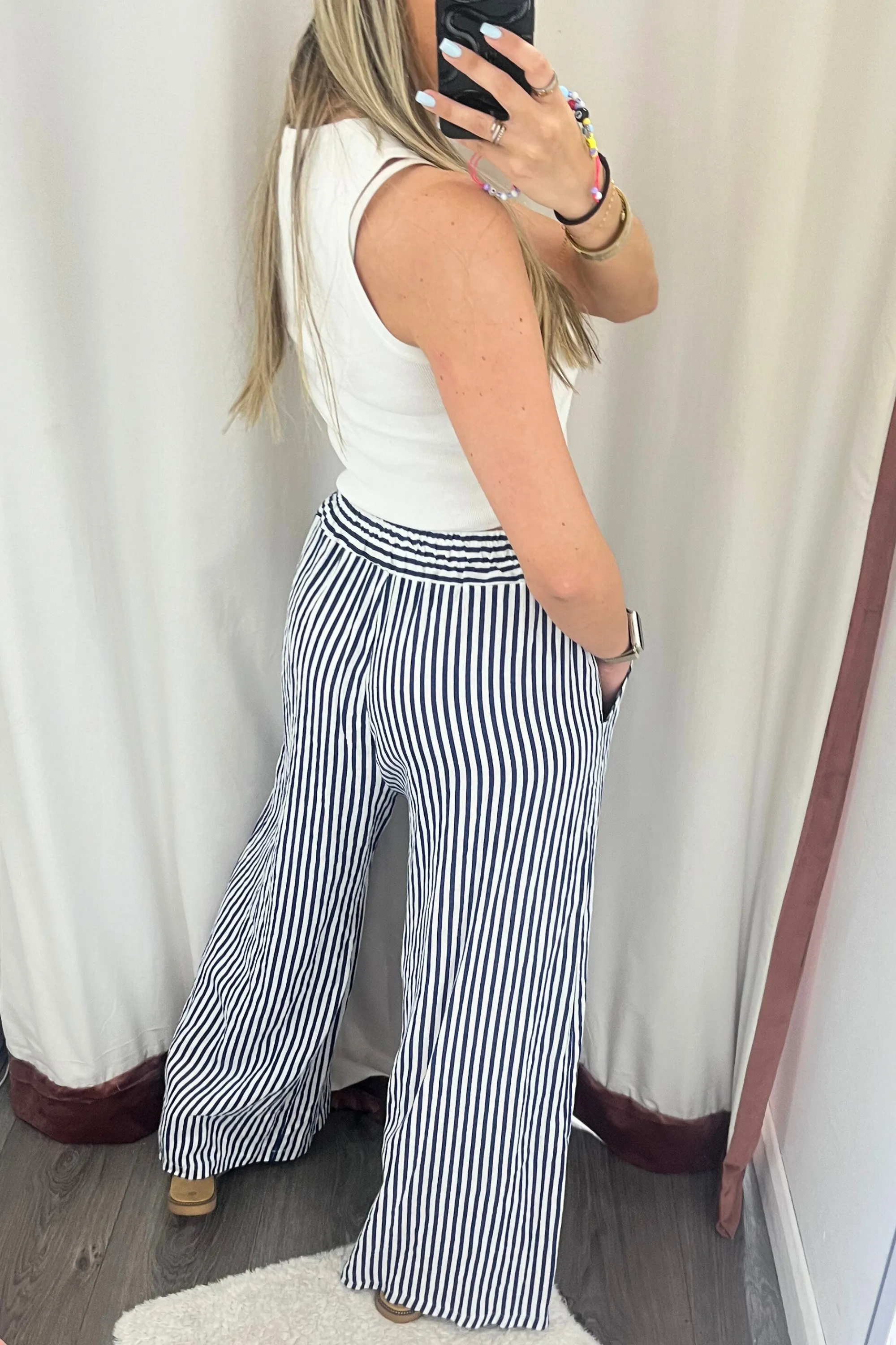 Blue and White Floaty pants