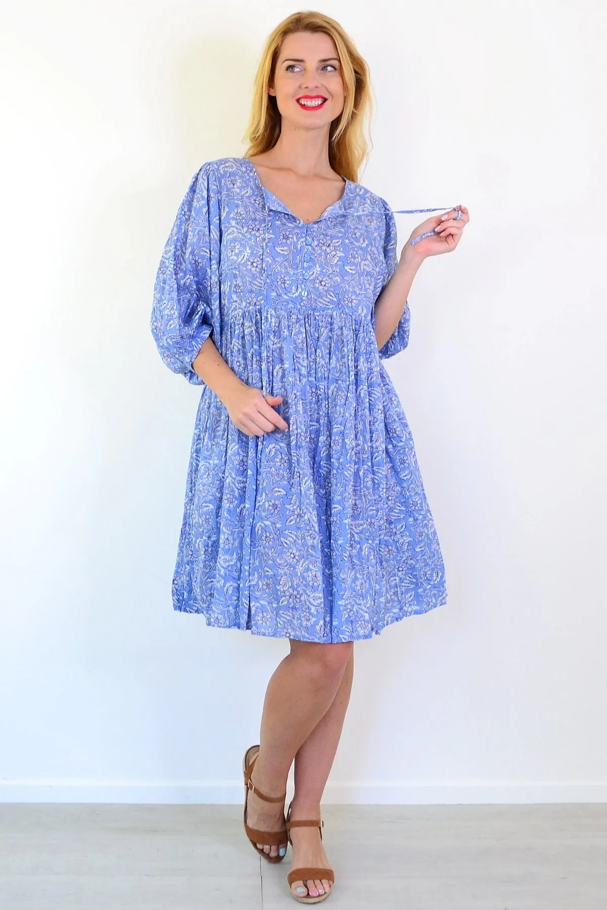 Blue Frida Boho Tunic Dress