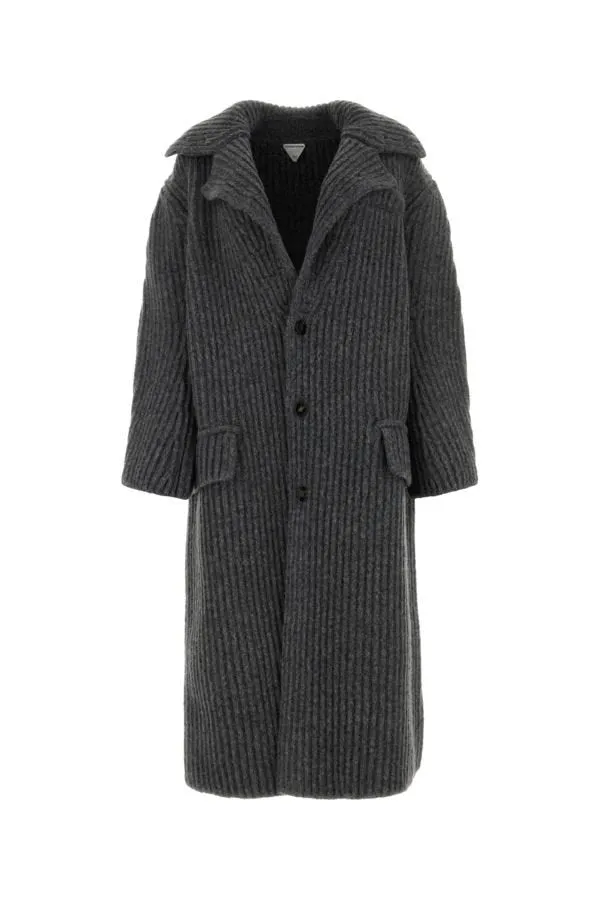 BOTTEGA VENETA | Melange grey wool blend coat