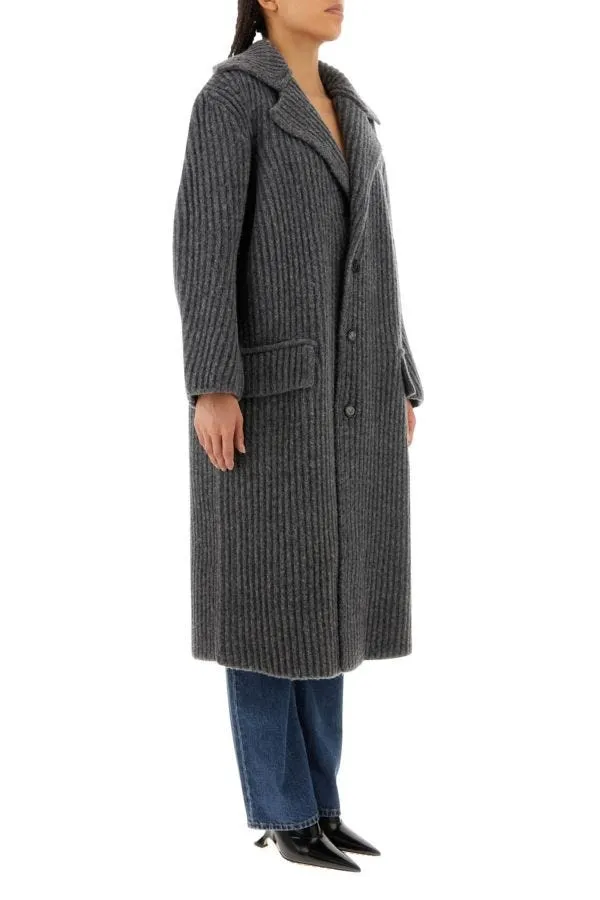 BOTTEGA VENETA | Melange grey wool blend coat