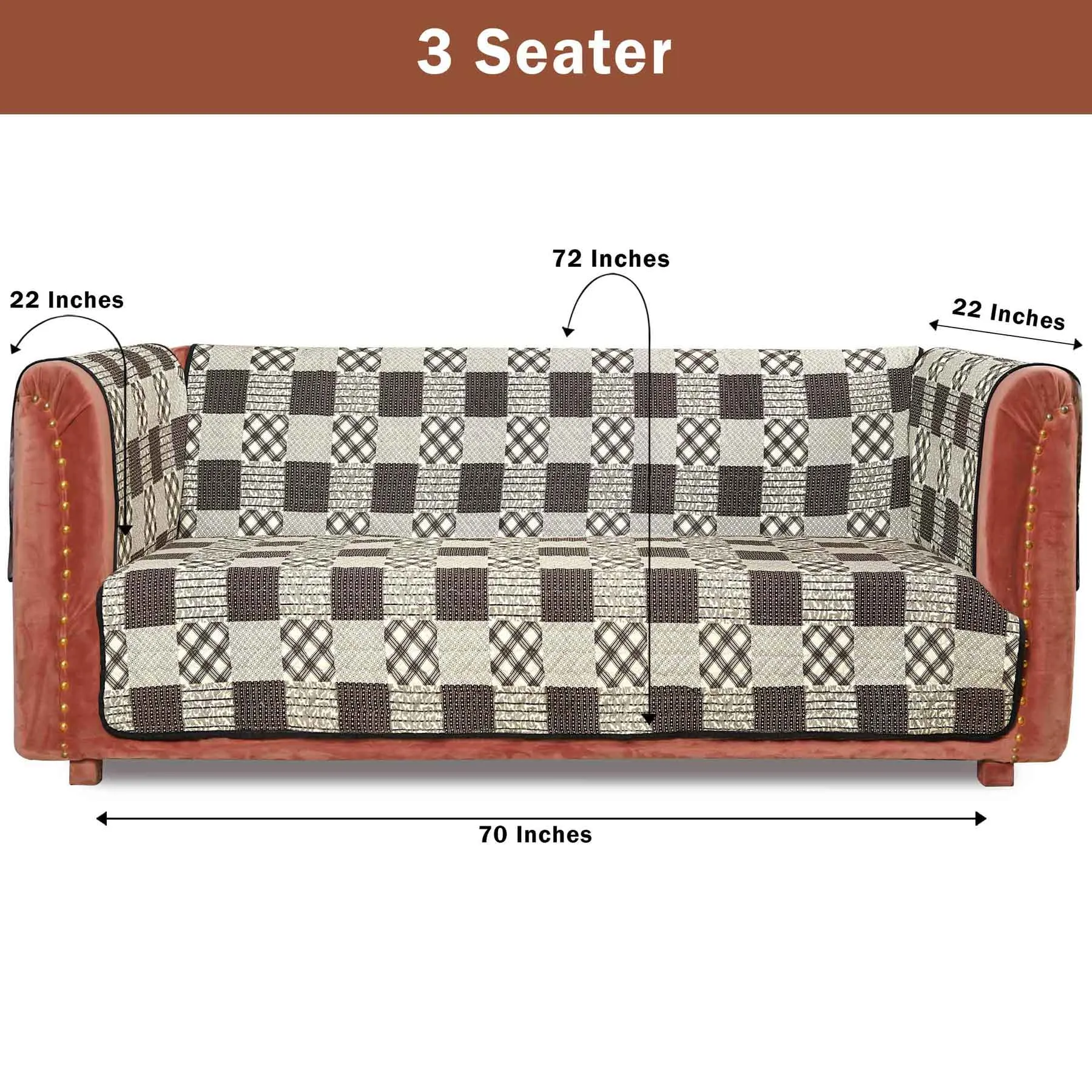 Buffalo Check Quilted Sofa Cover Set