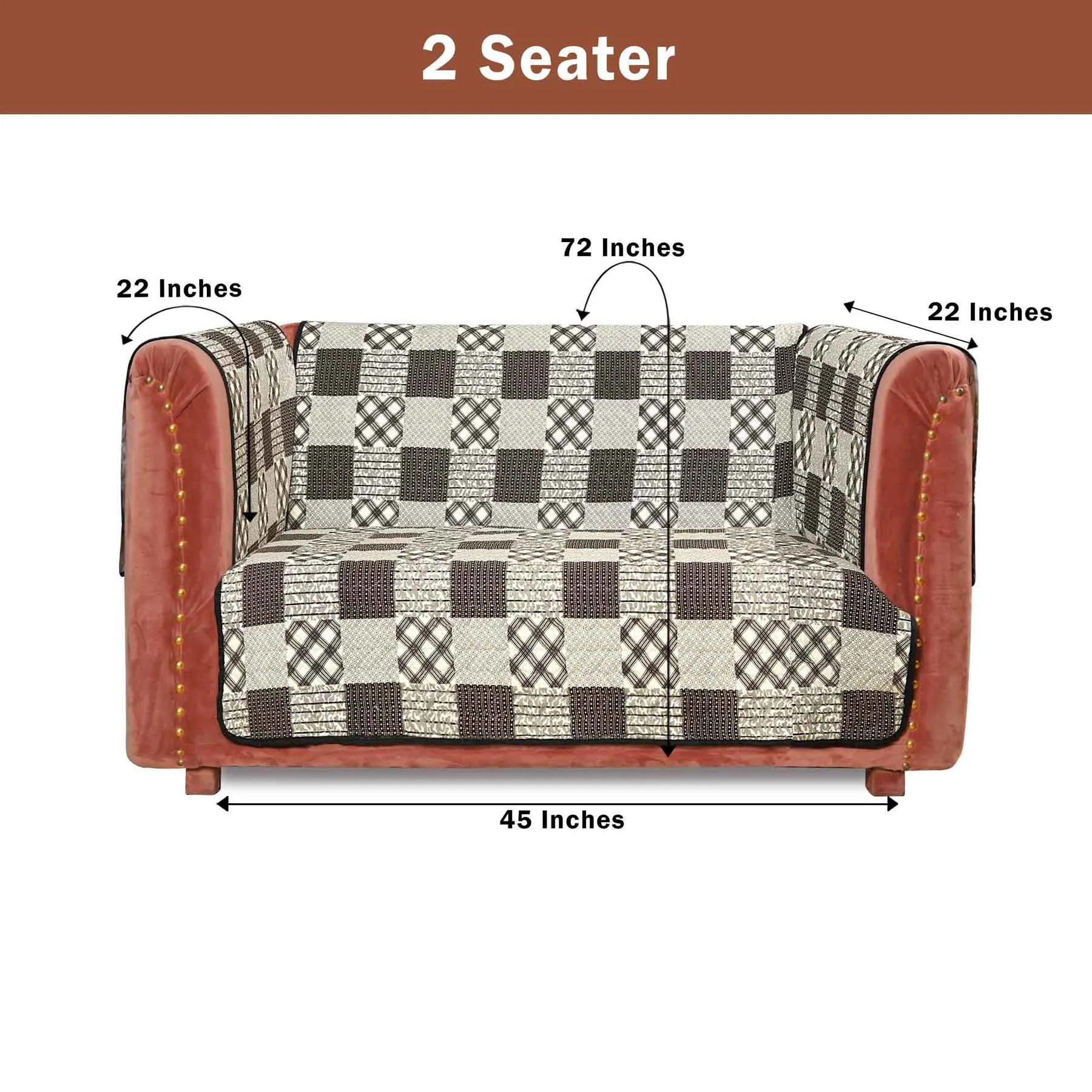 Buffalo Check Quilted Sofa Cover Set