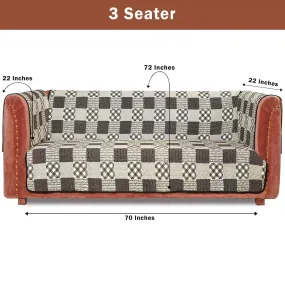 Buffalo Check Quilted Sofa Cover Set