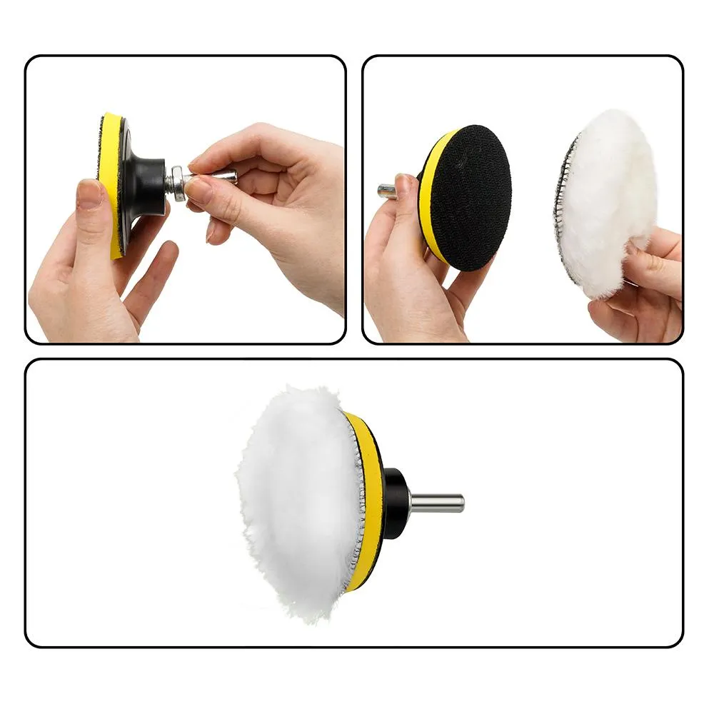 Buffing Pad Kit: 3-in Compound Drill Buffing Sponge Pads (11 Pcs)