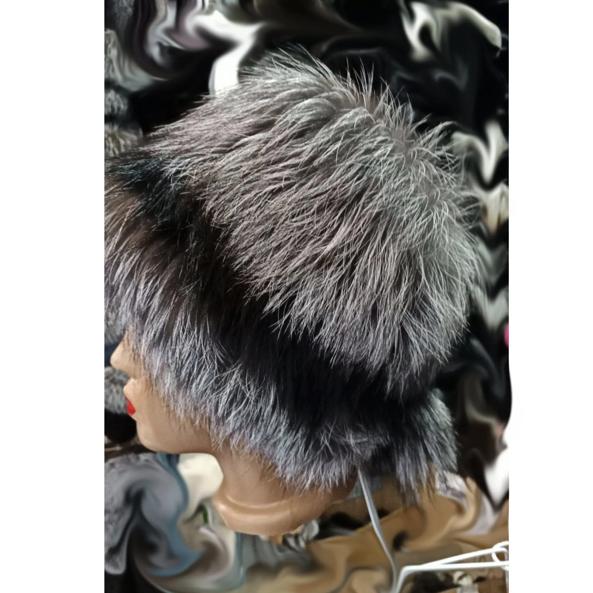 BY ORDER Women Silver Fox Fur Hat, Fur Hat, Stretchy Fur hat, Knit Fur Hat, Fox Fur Hat, Girl Fur Hat, Trapper Hat, Real fur Hat, Fluffy hat