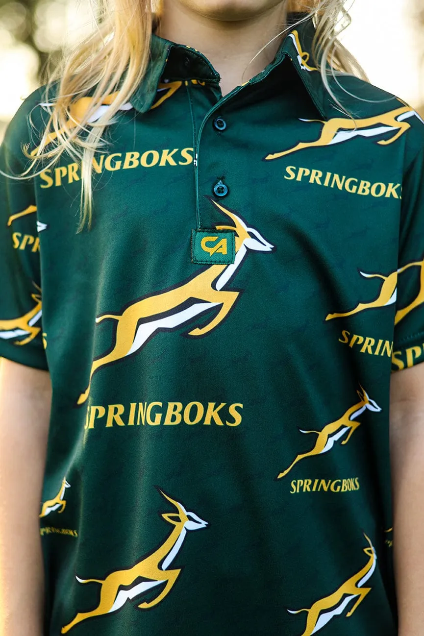 CA JNR Unisex Springbok Golf Shirt | Green Bokke